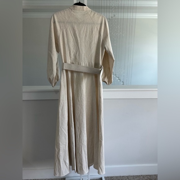 Commense Cream Linen Blend Belted Dress - Picture 9 of 10